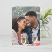 Save the date | Elegant paar foto (Staand voorkant)