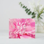 Save the date! Elegant Pink Peonies Briefkaart (Staand voorkant)