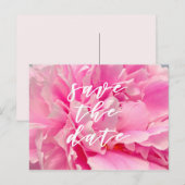 Save the date! Elegant Pink Peonies Briefkaart (Voorkant / Achterkant)