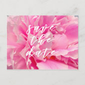Save the date! Elegant Pink Peonies Briefkaart (Voorkant)
