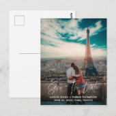 Save the date | Elegant Typografie Briefkaart (Voorkant / Achterkant)