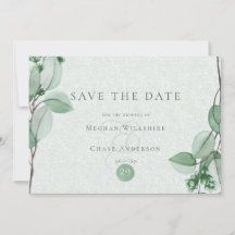 Save the date | Elegant Waterverf Eucalyptus