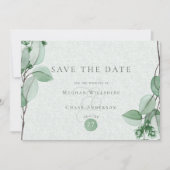 Save the date | Elegant Waterverf Eucalyptus (Voorkant)