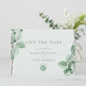 Save the date | Elegant Waterverf Eucalyptus (Staand voorkant)