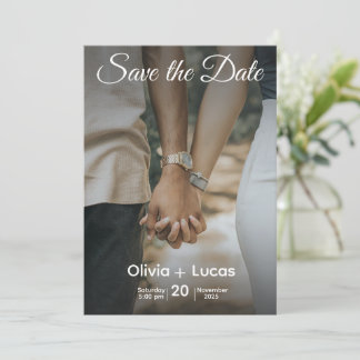 Save the Date – Elegant Wedding Invitation Design Kaart