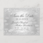 Save the date | Elegant zilver Aankondigingskaart (Voorkant)