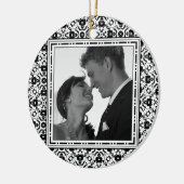 Save-the-Date Elegant Zwart-wit Keramisch Ornament (Links)
