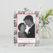 Save the Date Elegante Antieke Cupido's Foto Kaart (Staand voorkant)