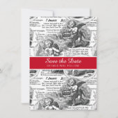 Save the Date Elegante Antieke Cupido's Foto Kaart (Achterkant)