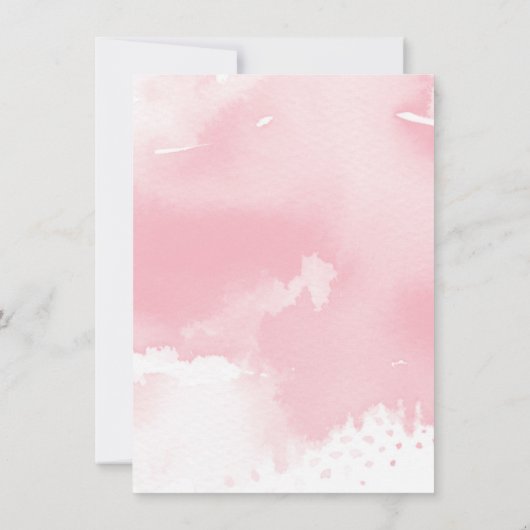 SAVE THE DATE elegante geschilderde bleek roze wat (Achterkant)