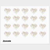 Save the date | Elegante gouden Confetti Stippen Hart Sticker (Vel)