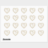 Save the date | Elegante gouden diamanten Hart Sticker (Vel)