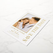 Save The Date Elegante Moderne Trouwdag Goud Folie Uitnodiging (Gedraaid)
