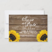 Save the Date - Elegante Roestige Zonnebloem Licht Kaart (Voorkant)