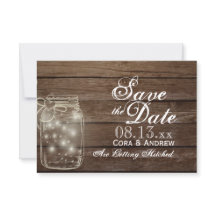 Save the Date - Elegante Rustieke Mason Jar Lichte