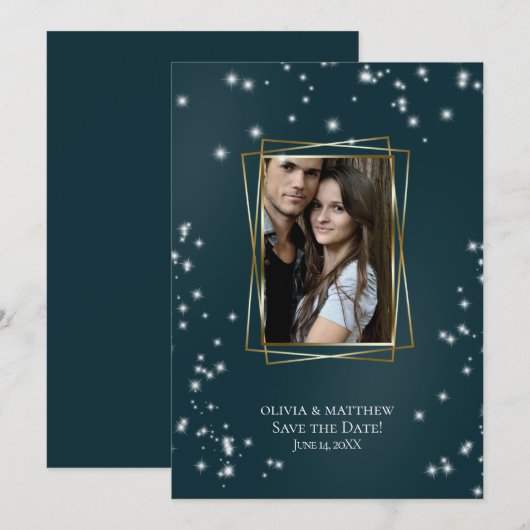 Save the date | Elegante Seaside Sheer Tulle Arbor Kaart (Voorkant / Achterkant)