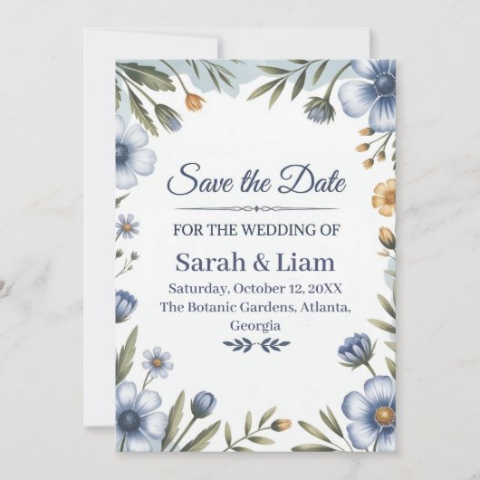 "Save the Date" Elegante Trouw Uitnodiging (Voorkant)