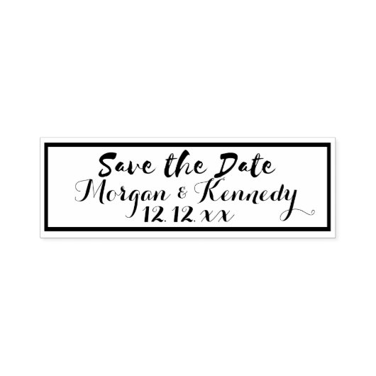 Save The Date Elegante Trouwzelfinktkussen Zelfinktende Stempel (Design)