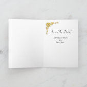 Save The Date - Emerald Green & Gold Kaart (Binnen)