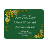 Save The Date - Emerald Green & Gold Magneet (Horizontaal)
