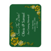 Save The Date - Emerald Green & Gold Magneet (Verticaal)