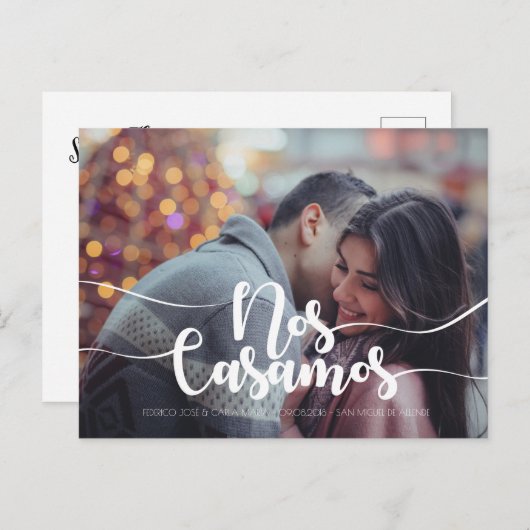 Save the Date en Español, Spaans Save the Date Aankondigingskaart (Voorkant / Achterkant)