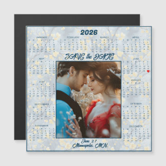 Save the Date Engaged Couple Magnetic 