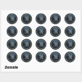 Save the Date Envelopzegel Navyblauw Goud Ronde Sticker (Vel)