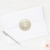 Save the Date Envelopzegel Off White Goud Ronde Sticker (Envelop)
