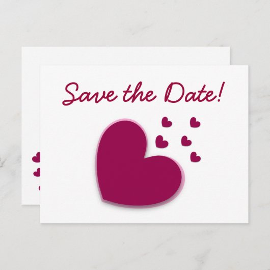 Save the date. Explosie van de harten A11 Aankondigingskaart (Voorkant / Achterkant)