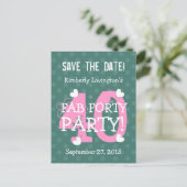 Save the Date FAB 40 Verjaardagsfeest V06A ROZE BL Aankondigingskaart (Staand voorkant)