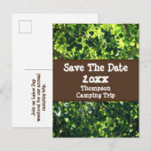 Save the Date Familie Camping Trip Verlaat Reunion Briefkaart (Voorkant / Achterkant)