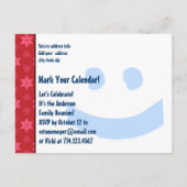 Save the Date Familie Reünie Rood Wit Blauw V01C Aankondigingskaart (Achterkant)