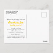 Save the Date Familie Reünie Vervangbare Foto Briefkaart (Achterkant)