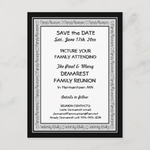 Save the Date Family Reunion Border Briefkaart