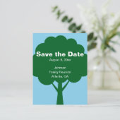 Save the Date Family Reunion with Name & Tree Briefkaart (Staand voorkant)