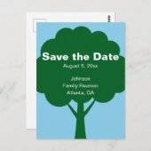 Save the Date Family Reunion with Name & Tree Briefkaart (Voorkant / Achterkant)