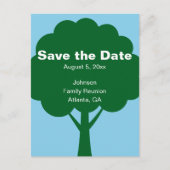 Save the Date Family Reunion with Name & Tree Briefkaart (Voorkant)