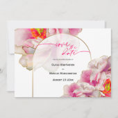 Save the date | Fantastisch Scarlet Peony Invi Kaart (Voorkant)