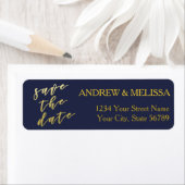 Save the date | Faux Gold Script Etiket (Insitu)