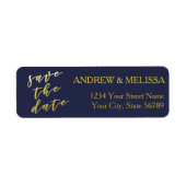 Save the date | Faux Gold Script Etiket (Voorkant)
