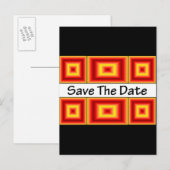 Save the Date Fire Sinaasappel Aankondigingskaart (Voorkant / Achterkant)