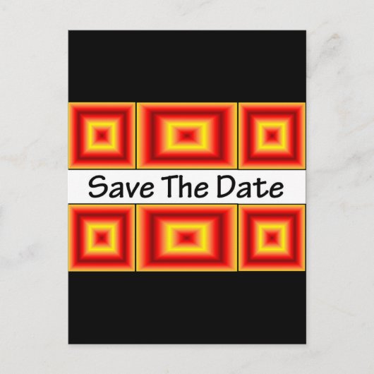 Save the Date Fire Sinaasappel Aankondigingskaart (Voorkant)