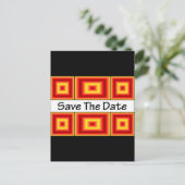 Save the Date Fire Sinaasappel Aankondigingskaart (Staand voorkant)