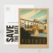 Save the date | Firenze, Italië Aankondigingskaart (Voorkant / Achterkant)