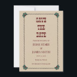 Save The Date Flat Announcement Card Aankondiging<br><div class="desc">Save the date for your western wedding!</div>