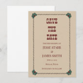 Save The Date Flat Announcement Card Aankondiging (Voorkant / Achterkant)