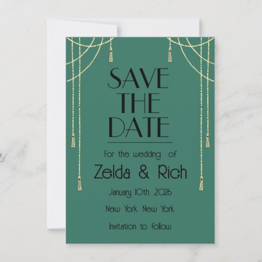 Save The Date Flat Announcement Card Aankondiging (Voorkant)
