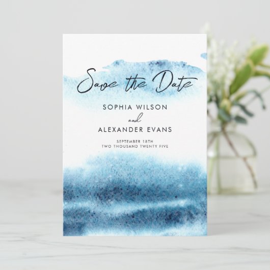 Save The Date Flat Kaart voor een Boho Chic bruilo (Staand voorkant)