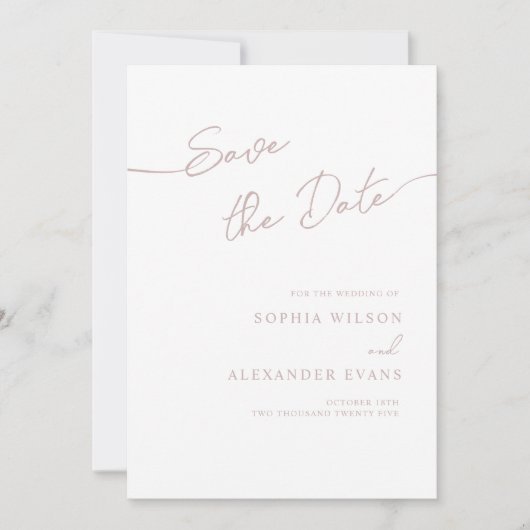 Save The Date Flat Kaart voor een Boho Chic bruilo (Voorkant)